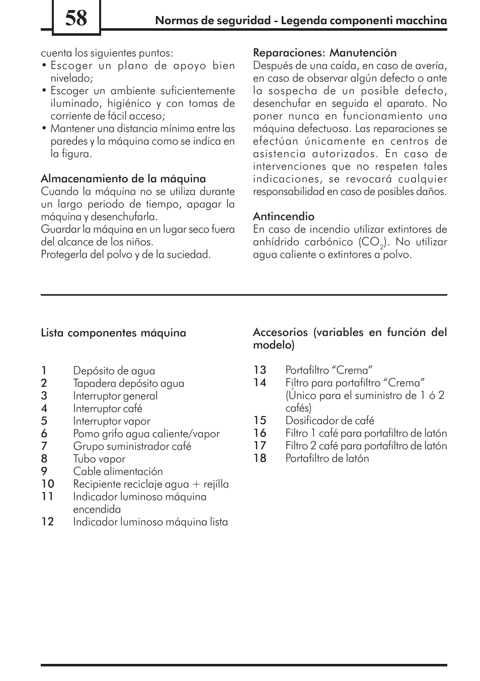 Philips Saeco Via Veneto Cafetera expreso manual User Manual | Page 58 / 92