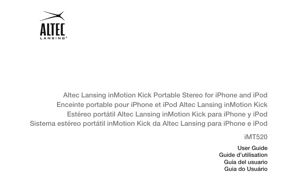 Altec Lansing IN MOTION IMT520 User Manual | 76 pages