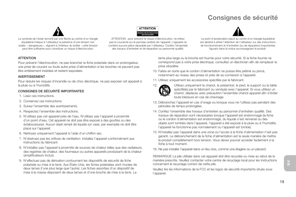 Consignes de sécurité | Altec Lansing IN MOTION IMT520 User Manual | Page 21 / 76