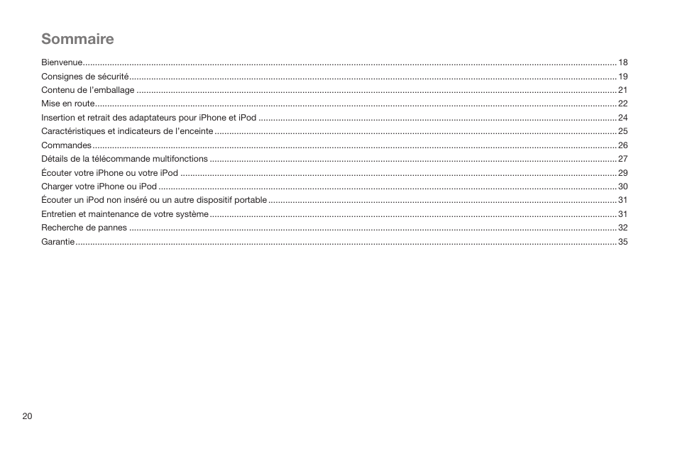 Sommaire | Altec Lansing IN MOTION IMT520 User Manual | Page 22 / 76