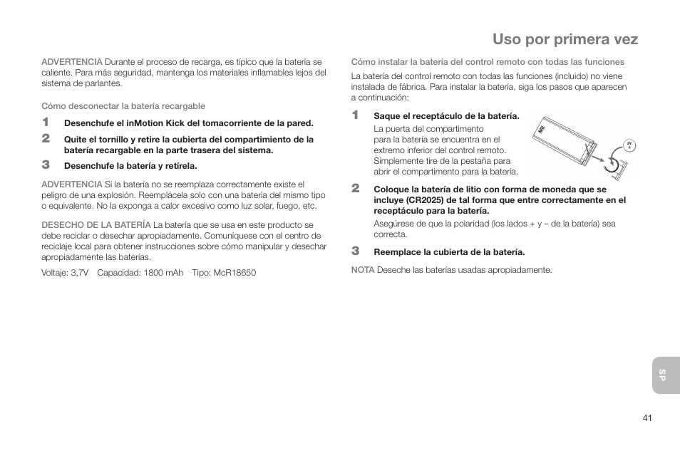 Uso por primera vez | Altec Lansing IN MOTION IMT520 User Manual | Page 43 / 76