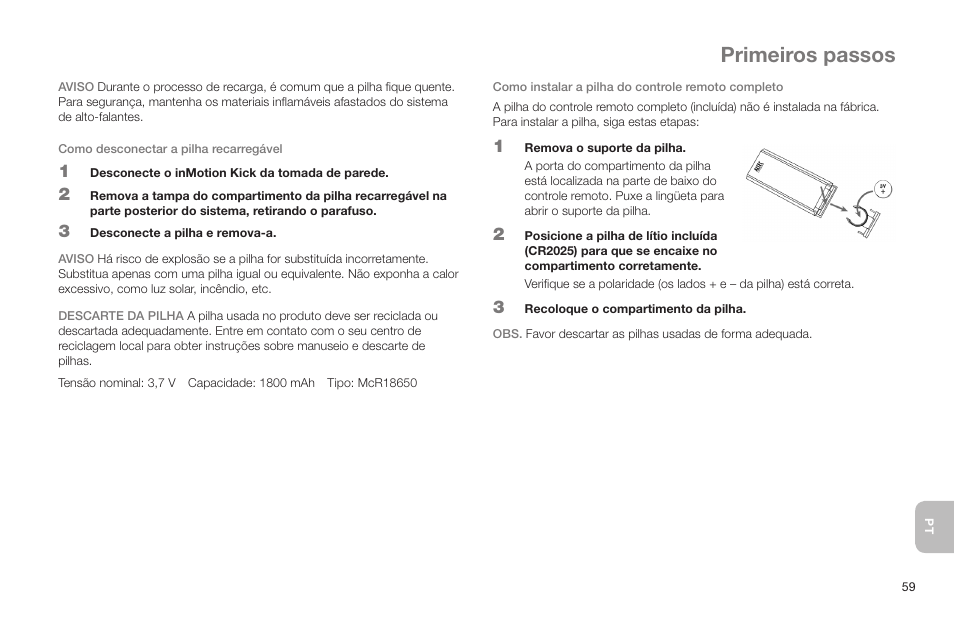 Primeiros passos | Altec Lansing IN MOTION IMT520 User Manual | Page 61 / 76