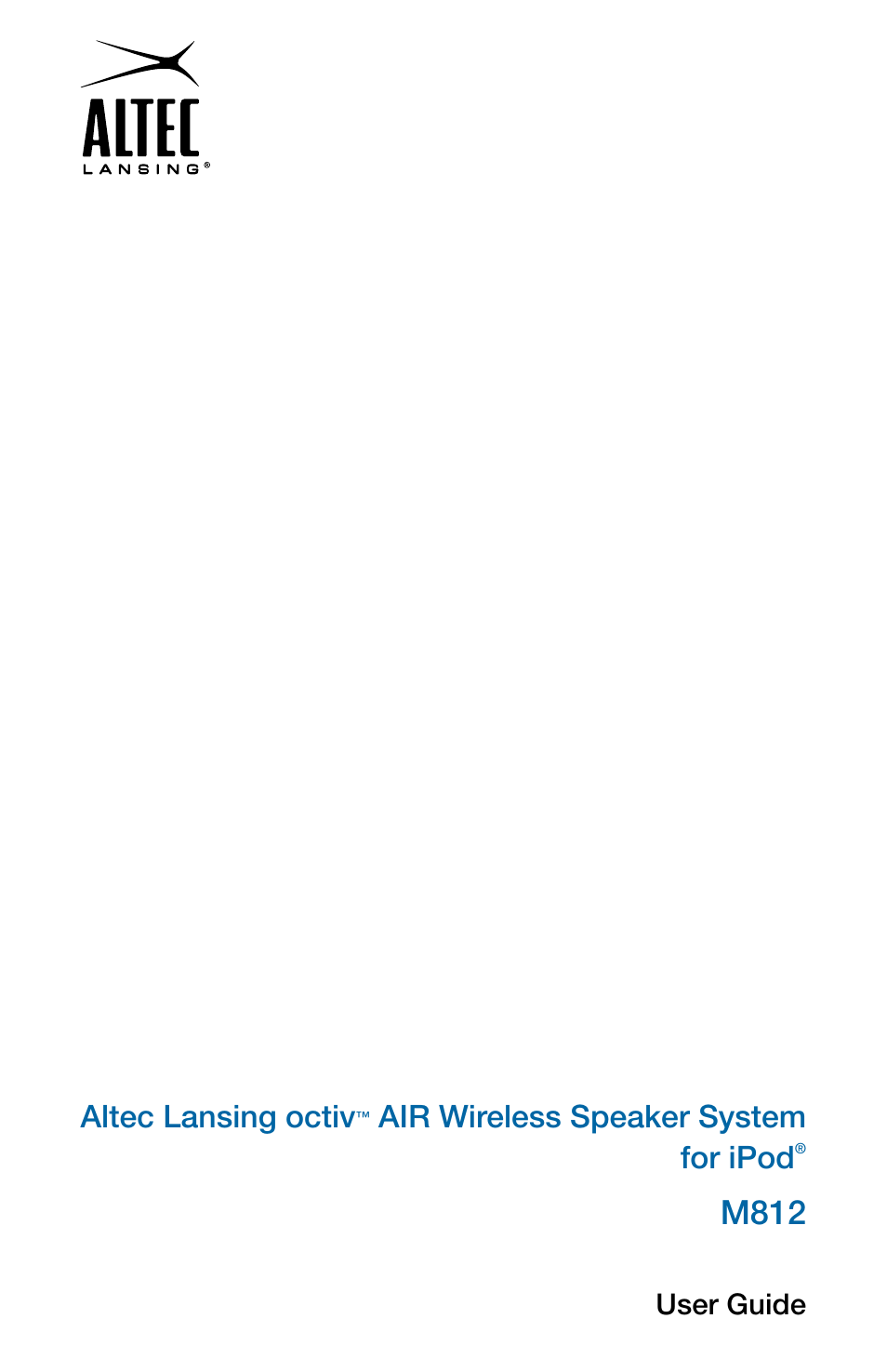 Altec Lansing Octiv AIR A11964 R07 User Manual | 12 pages