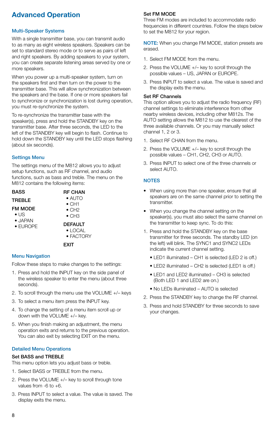 Advanced operation | Altec Lansing Octiv AIR A11964 R07 User Manual | Page 8 / 12