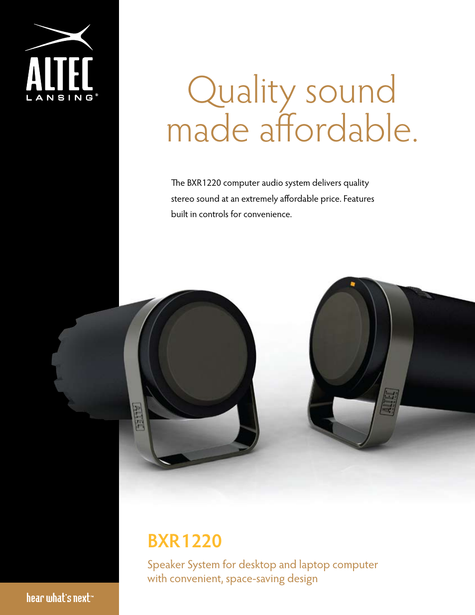 Altec Lansing BXR1220 User Manual | 2 pages