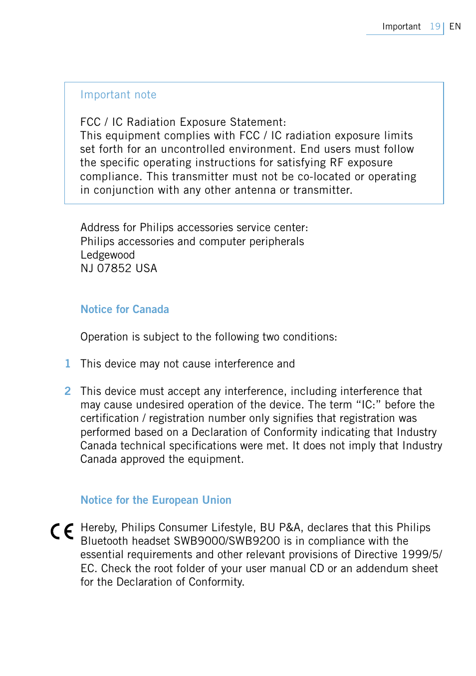 Philips Swarovski Bluetooth a la moda User Manual | Page 21 / 194