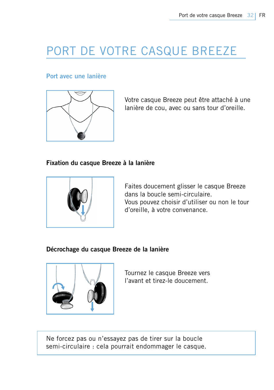 Port de votre casque breeze | Philips Swarovski Bluetooth a la moda User Manual | Page 34 / 194