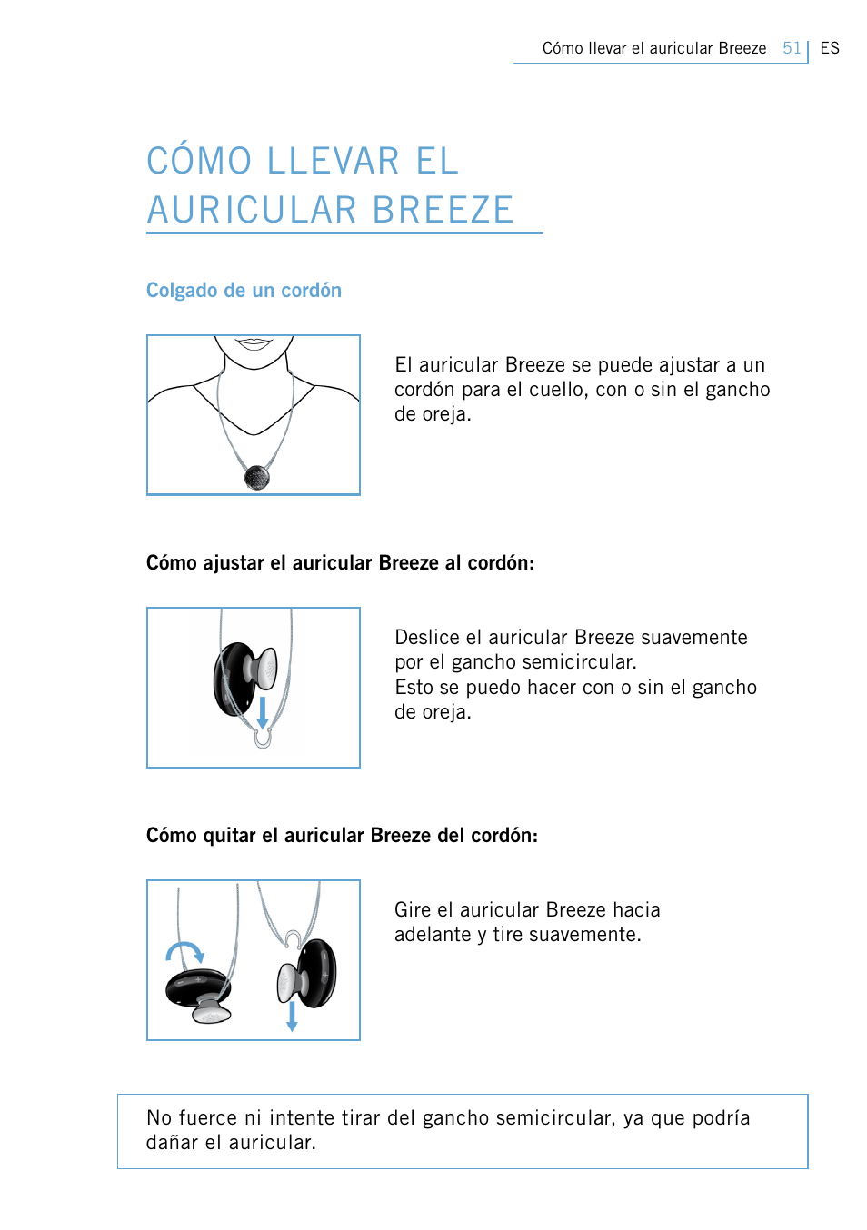 Cómo llevar el auricular breeze | Philips Swarovski Bluetooth a la moda User Manual | Page 53 / 194