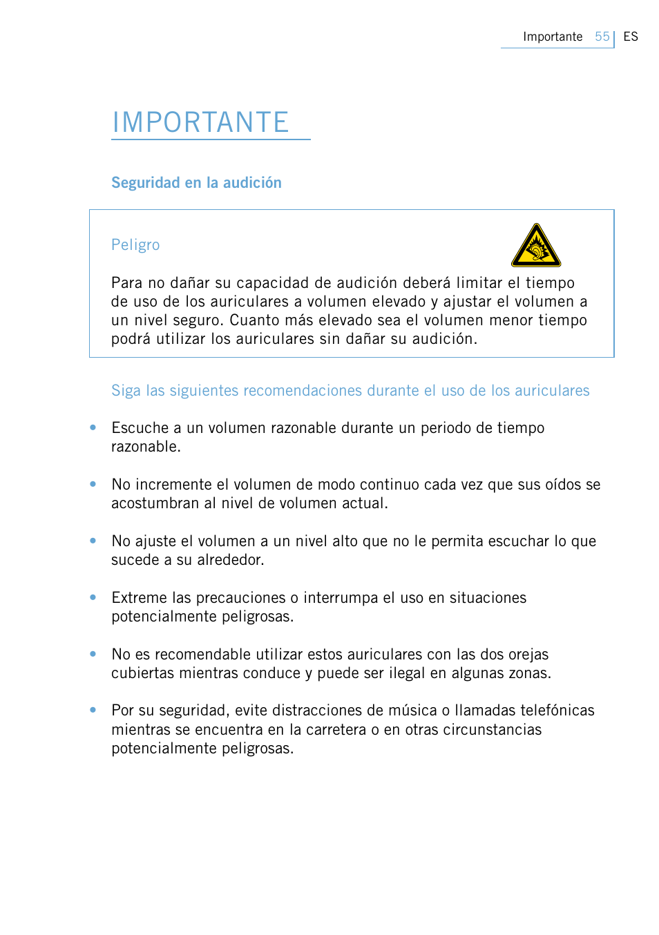 Importante | Philips Swarovski Bluetooth a la moda User Manual | Page 57 / 194