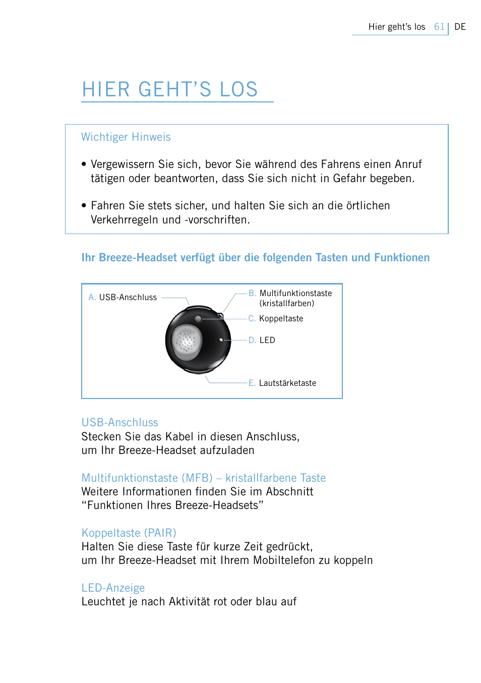 Hier geht’s los | Philips Swarovski Bluetooth a la moda User Manual | Page 63 / 194