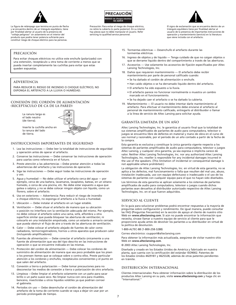 Altec Lansing VS2220 User Manual | Page 9 / 16