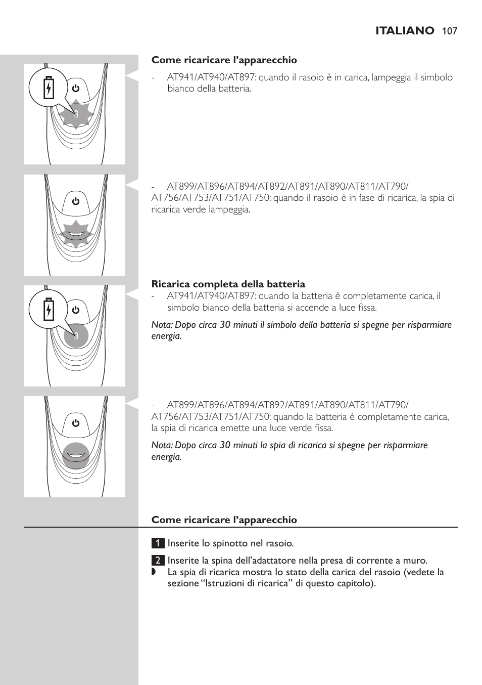 Philips NIVEA AquaTouch afeitadora eléctrica en mojado y seco User Manual | Page 107 / 190