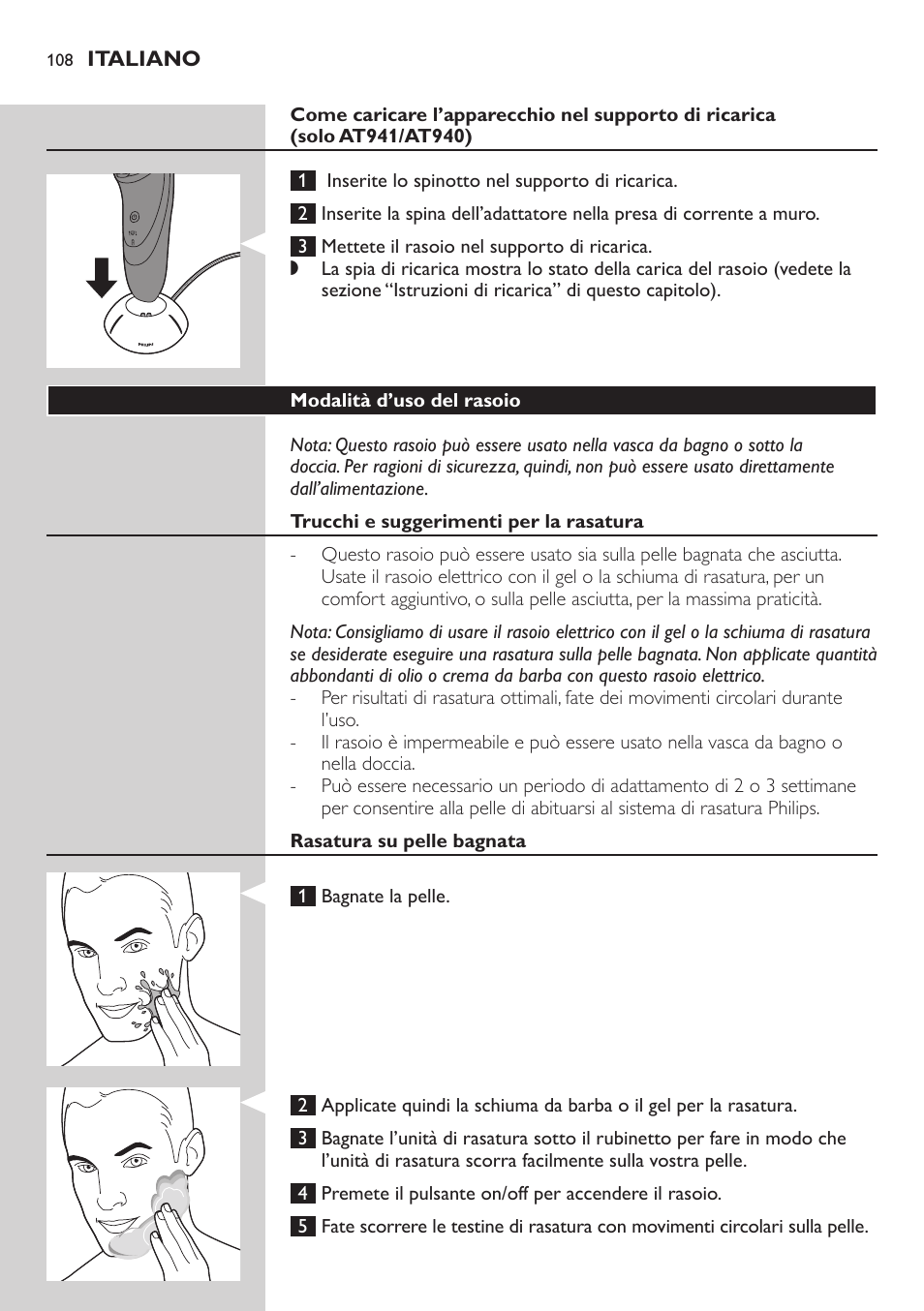 Philips NIVEA AquaTouch afeitadora eléctrica en mojado y seco User Manual | Page 108 / 190