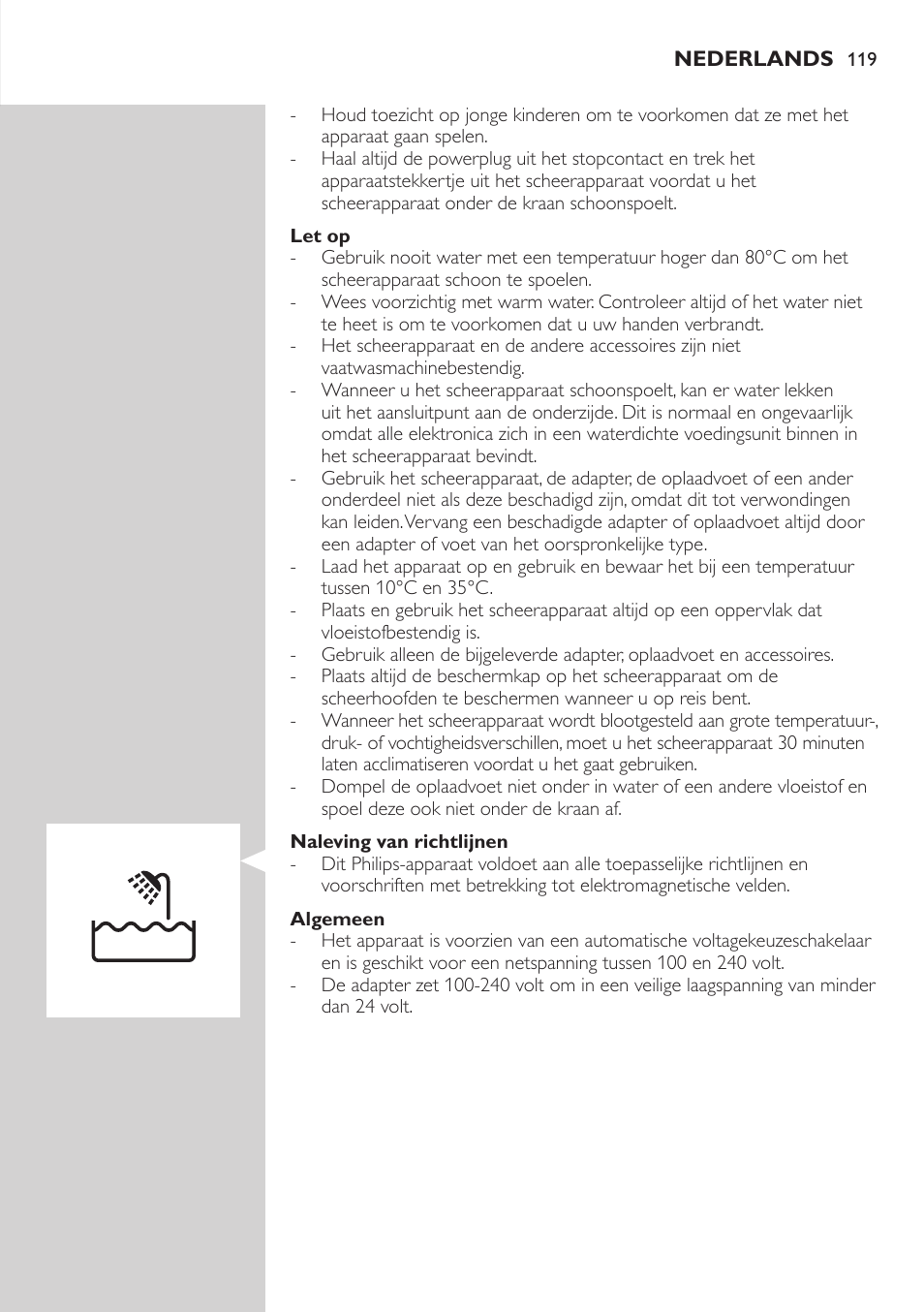 Philips NIVEA AquaTouch afeitadora eléctrica en mojado y seco User Manual | Page 119 / 190