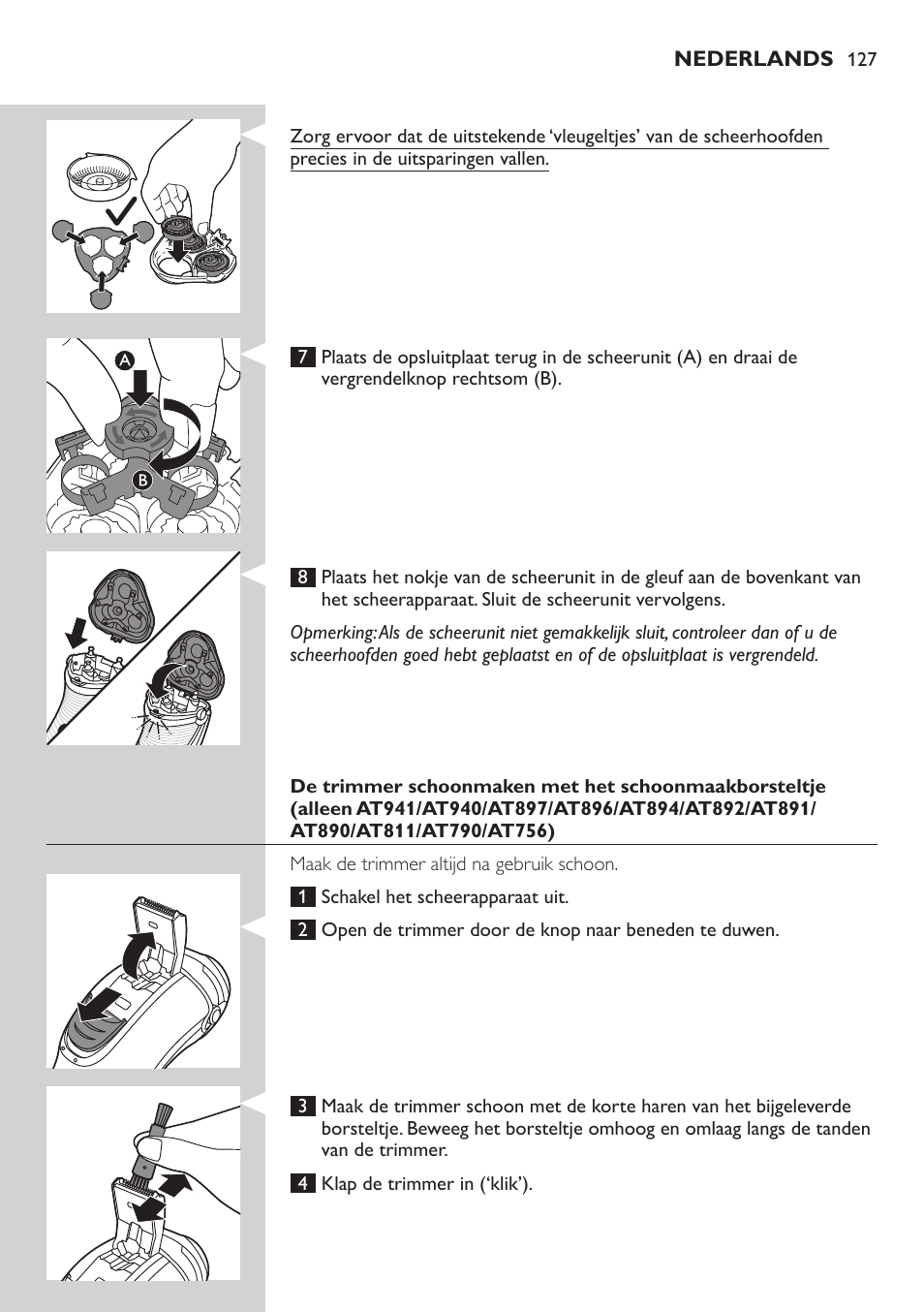 Philips NIVEA AquaTouch afeitadora eléctrica en mojado y seco User Manual | Page 127 / 190