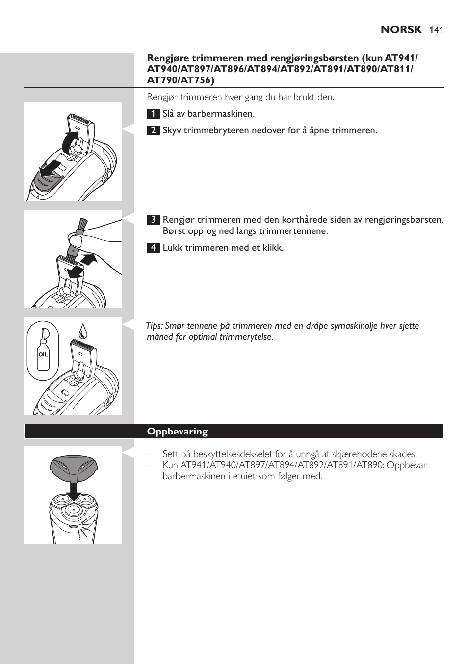 Philips NIVEA AquaTouch afeitadora eléctrica en mojado y seco User Manual | Page 141 / 190