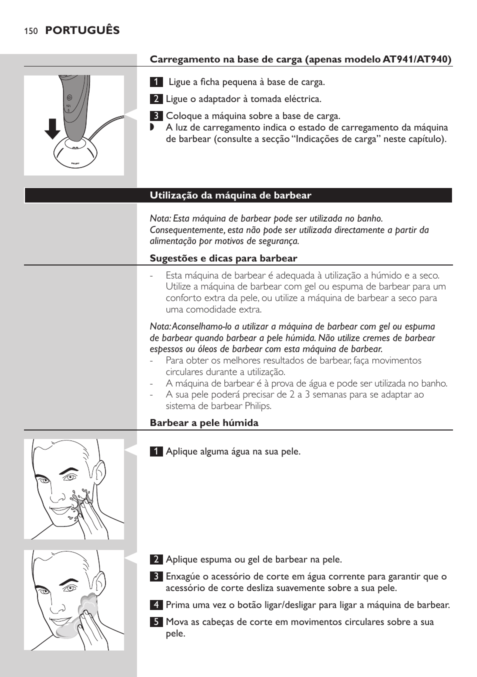 Philips NIVEA AquaTouch afeitadora eléctrica en mojado y seco User Manual | Page 150 / 190