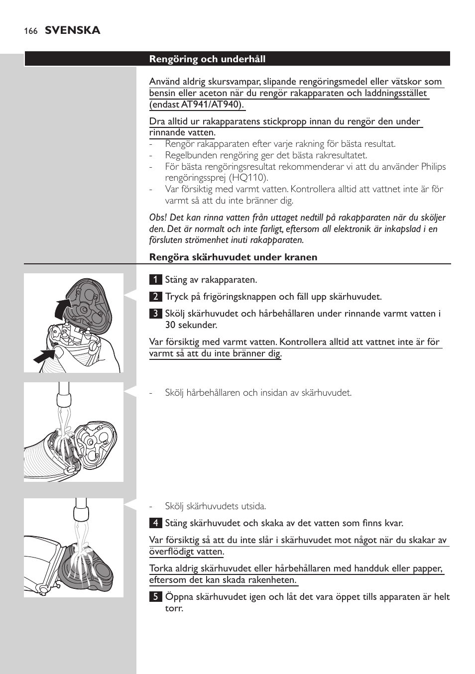 Philips NIVEA AquaTouch afeitadora eléctrica en mojado y seco User Manual | Page 166 / 190