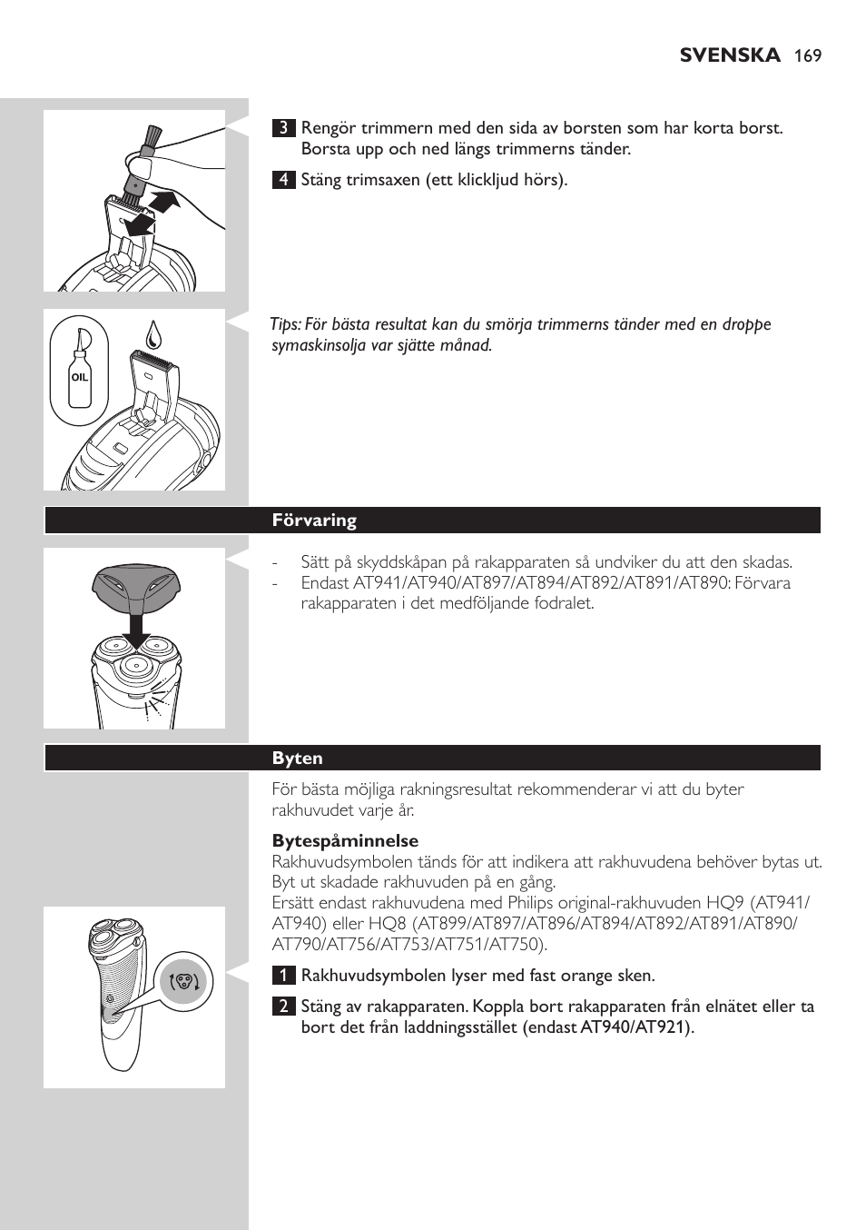 Philips NIVEA AquaTouch afeitadora eléctrica en mojado y seco User Manual | Page 169 / 190