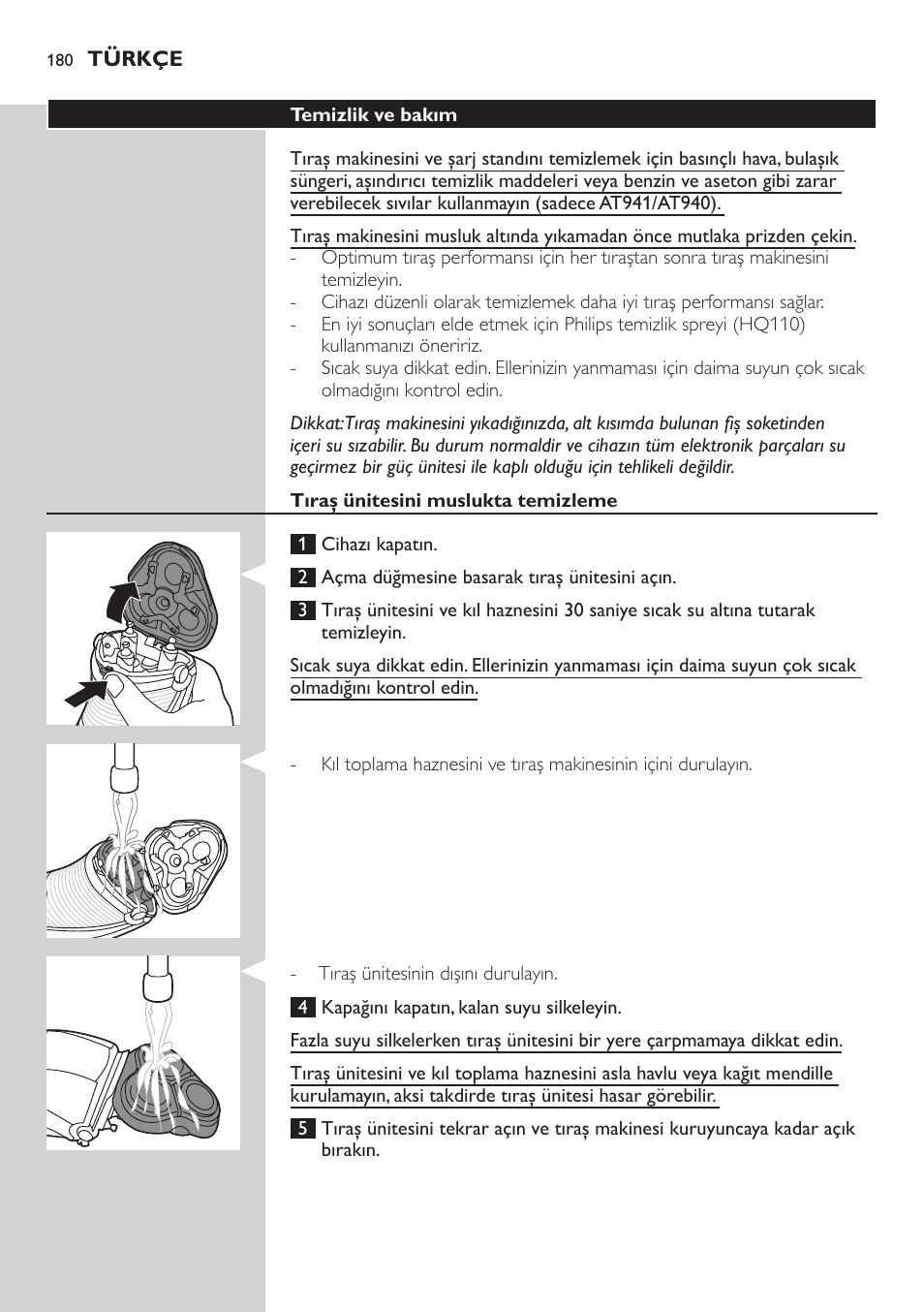 Philips NIVEA AquaTouch afeitadora eléctrica en mojado y seco User Manual | Page 180 / 190