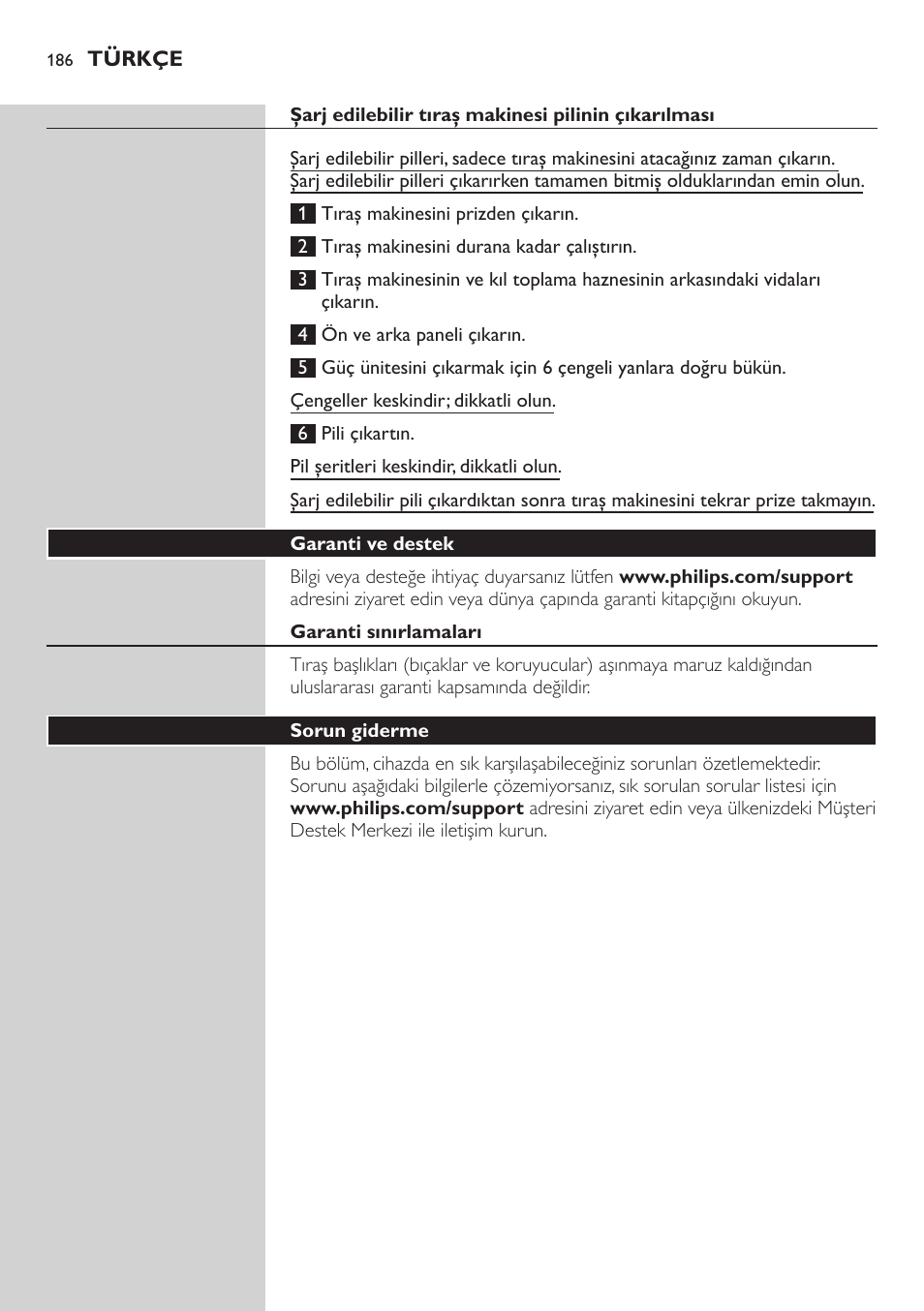 Philips NIVEA AquaTouch afeitadora eléctrica en mojado y seco User Manual | Page 186 / 190