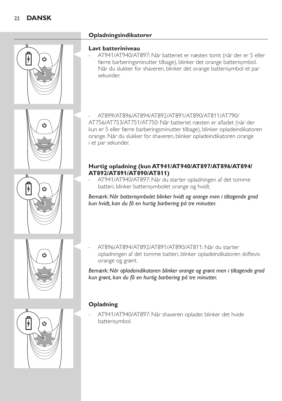 Philips NIVEA AquaTouch afeitadora eléctrica en mojado y seco User Manual | Page 22 / 190