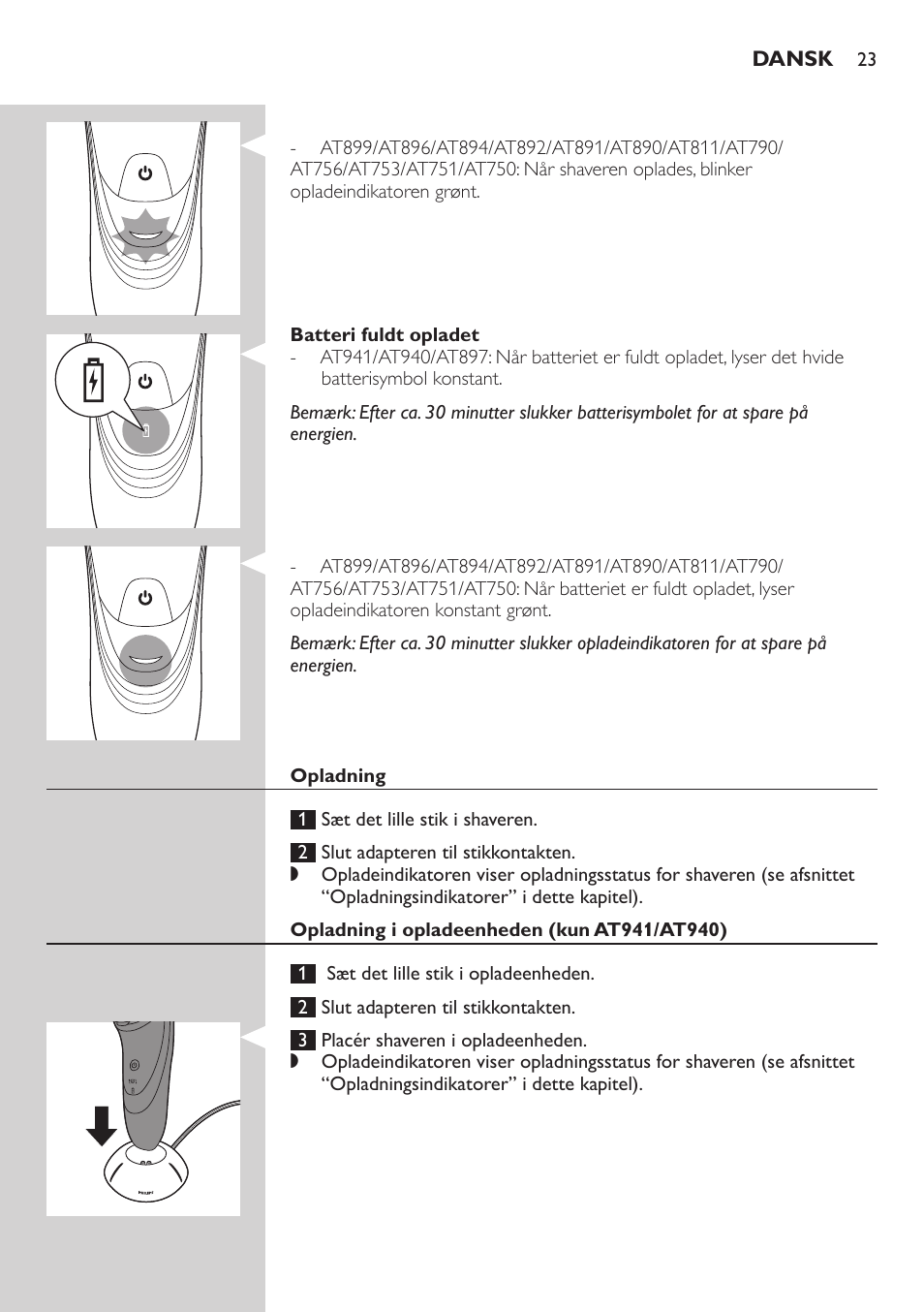 Philips NIVEA AquaTouch afeitadora eléctrica en mojado y seco User Manual | Page 23 / 190