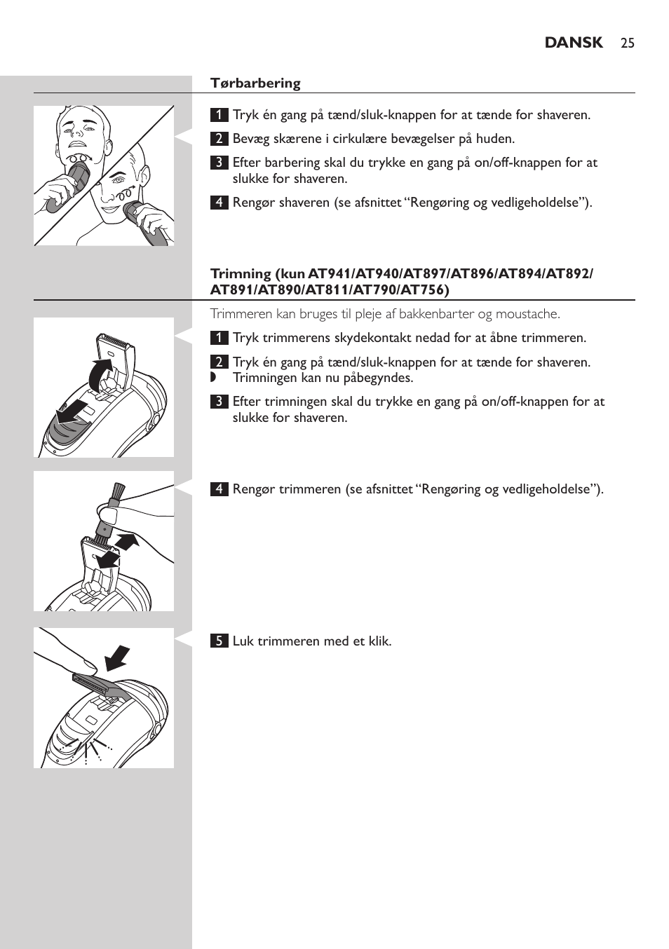 Philips NIVEA AquaTouch afeitadora eléctrica en mojado y seco User Manual | Page 25 / 190