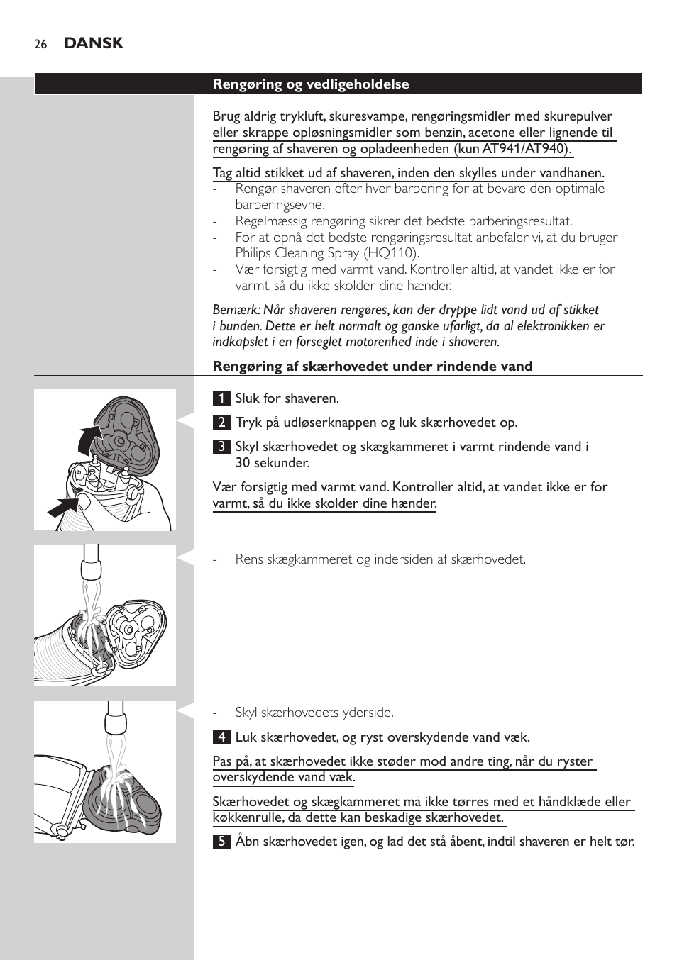 Philips NIVEA AquaTouch afeitadora eléctrica en mojado y seco User Manual | Page 26 / 190