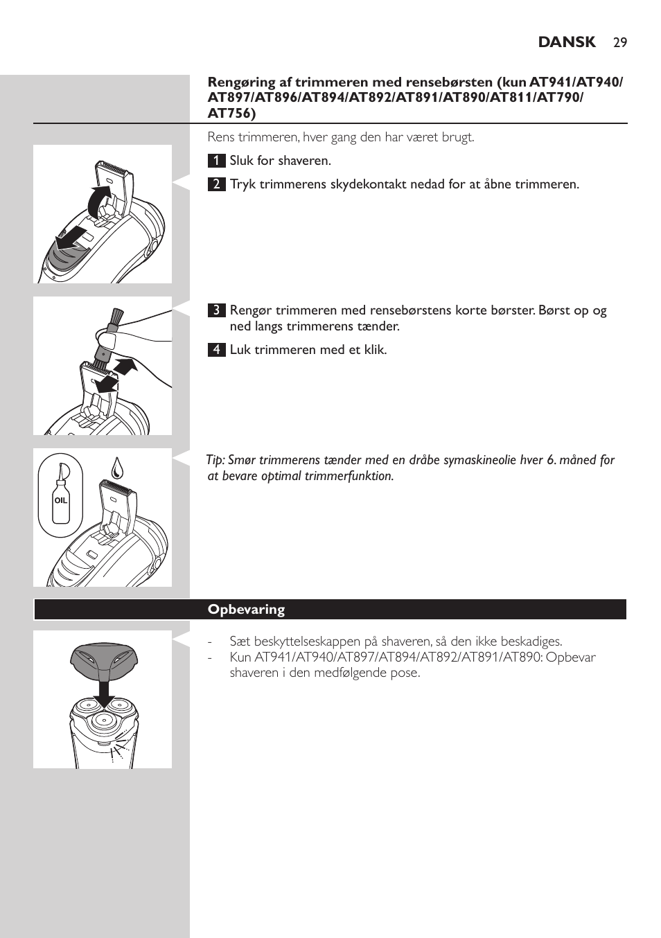 Philips NIVEA AquaTouch afeitadora eléctrica en mojado y seco User Manual | Page 29 / 190