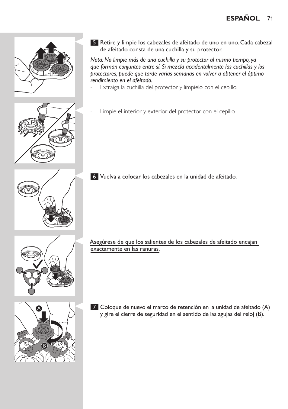 Philips NIVEA AquaTouch afeitadora eléctrica en mojado y seco User Manual | Page 71 / 190