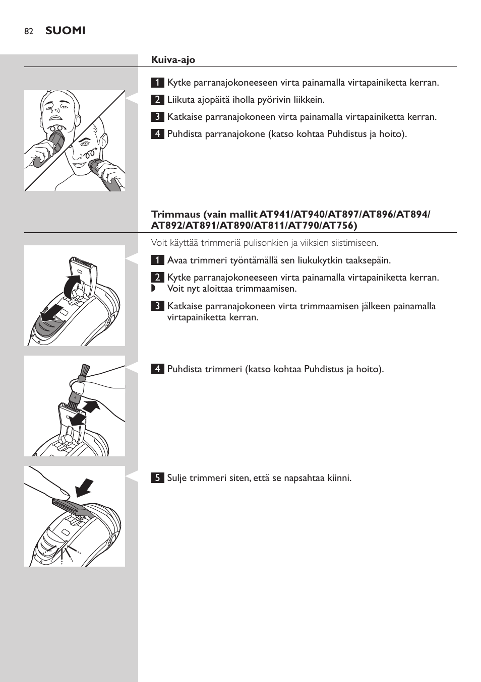 Philips NIVEA AquaTouch afeitadora eléctrica en mojado y seco User Manual | Page 82 / 190