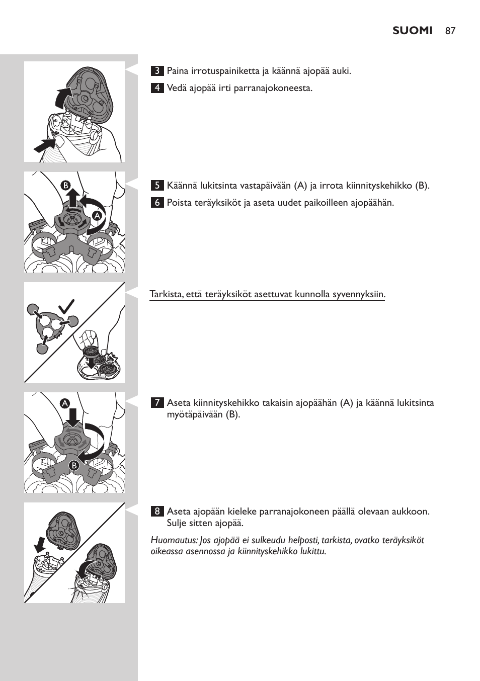 Philips NIVEA AquaTouch afeitadora eléctrica en mojado y seco User Manual | Page 87 / 190