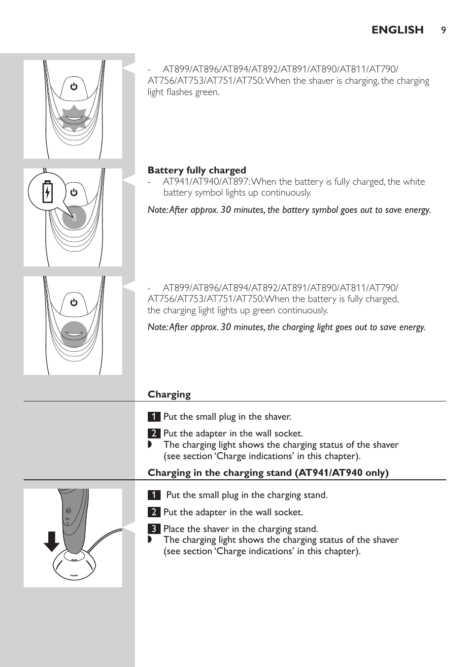 Philips NIVEA AquaTouch afeitadora eléctrica en mojado y seco User Manual | Page 9 / 190