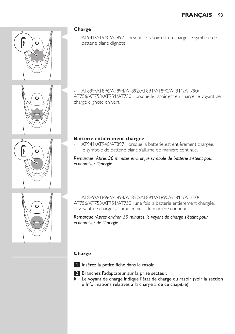 Philips NIVEA AquaTouch afeitadora eléctrica en mojado y seco User Manual | Page 93 / 190