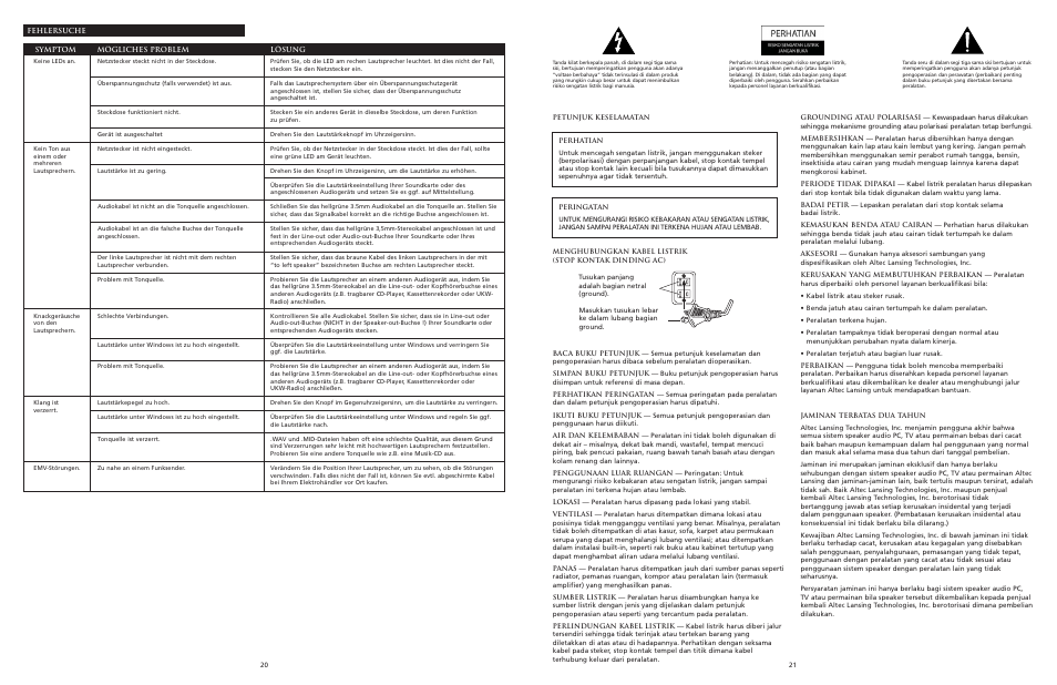 Altec Lansing 120 User Manual | Page 12 / 21