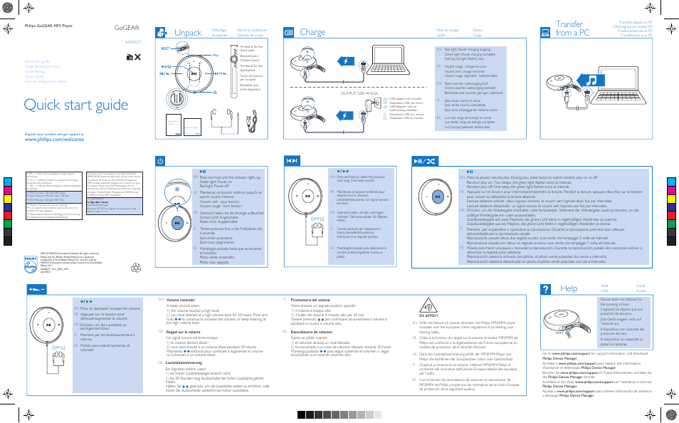 Philips GoGEAR Reproductor de MP3 User Manual | 2 pages