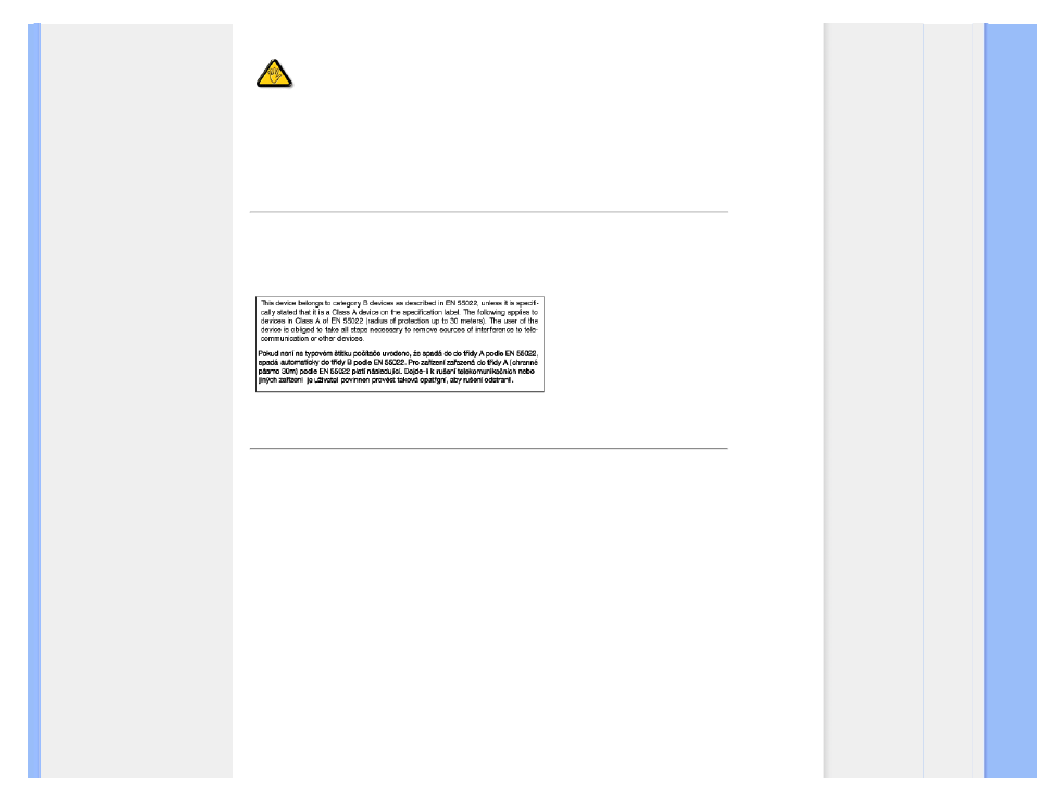 En 55022 compliance (czech, Republic only), Polish center for testing and | Certification notice | Philips 241E1SB-00 User Manual | Page 16 / 80