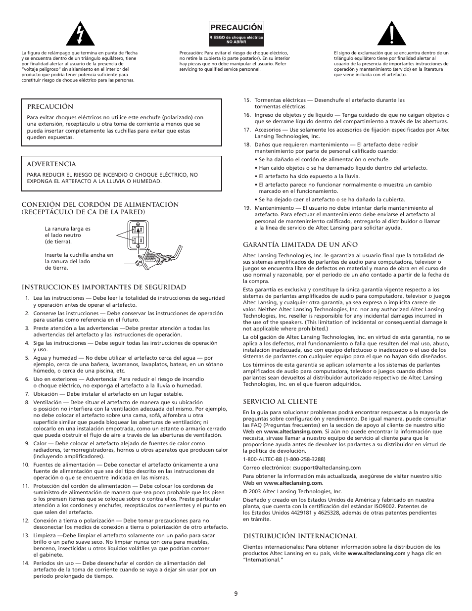 Altec Lansing GT5051 User Manual | Page 11 / 20
