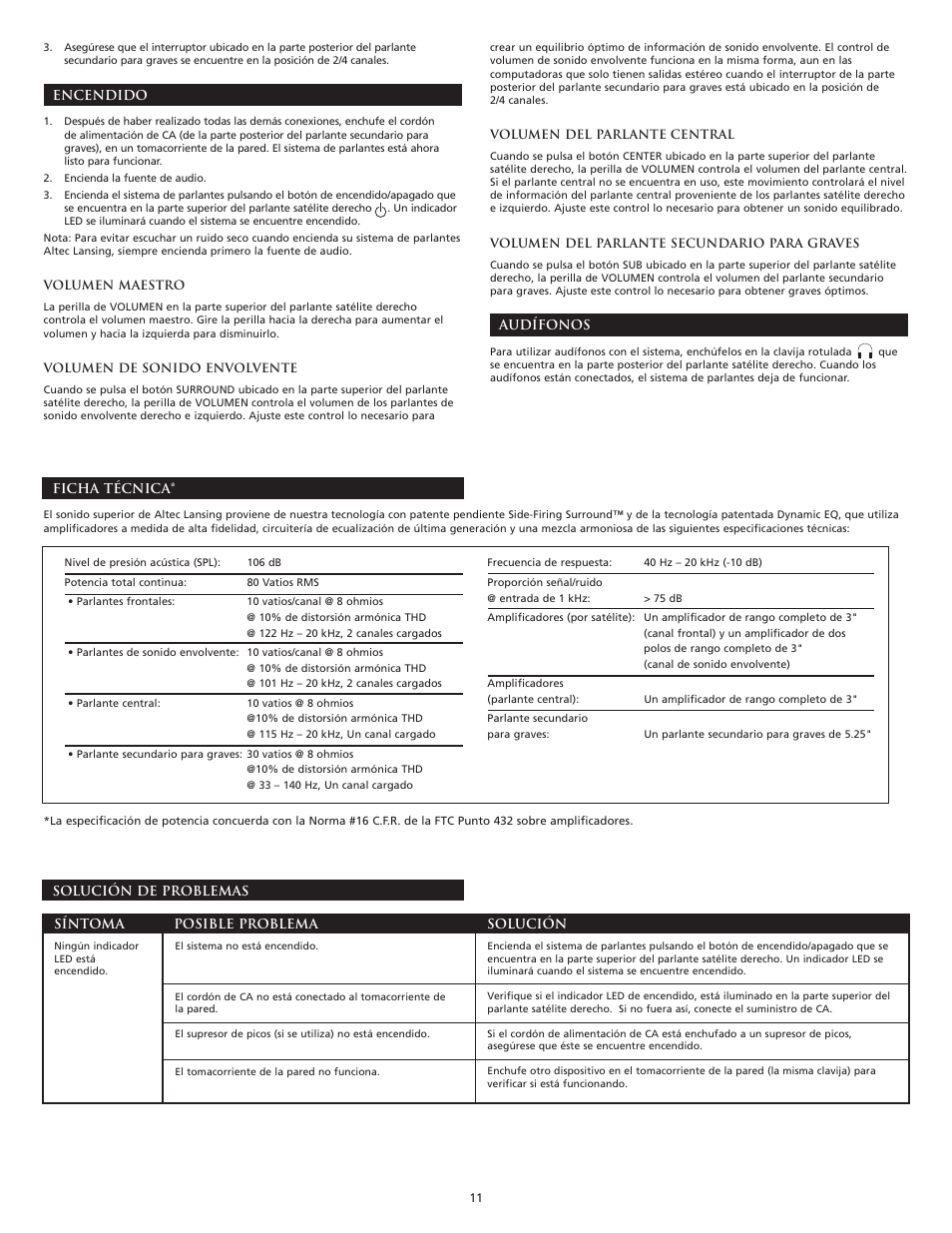 Altec Lansing GT5051 User Manual | Page 13 / 20