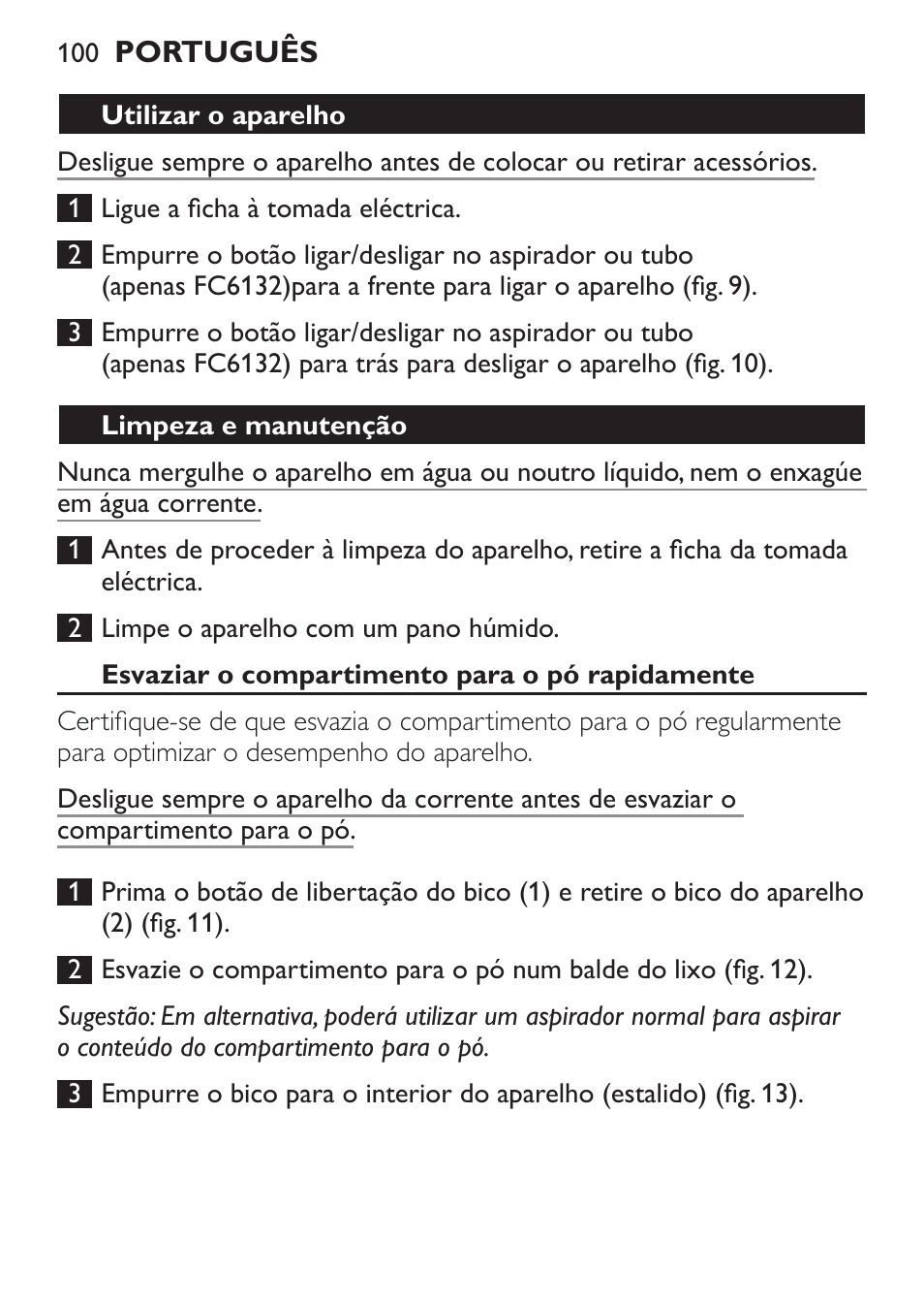 Philips MiniVac Aspirador de escoba User Manual | Page 100 / 124