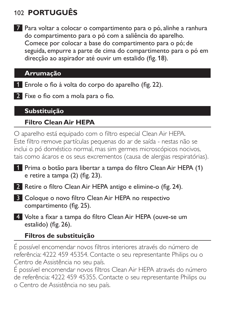 Philips MiniVac Aspirador de escoba User Manual | Page 102 / 124