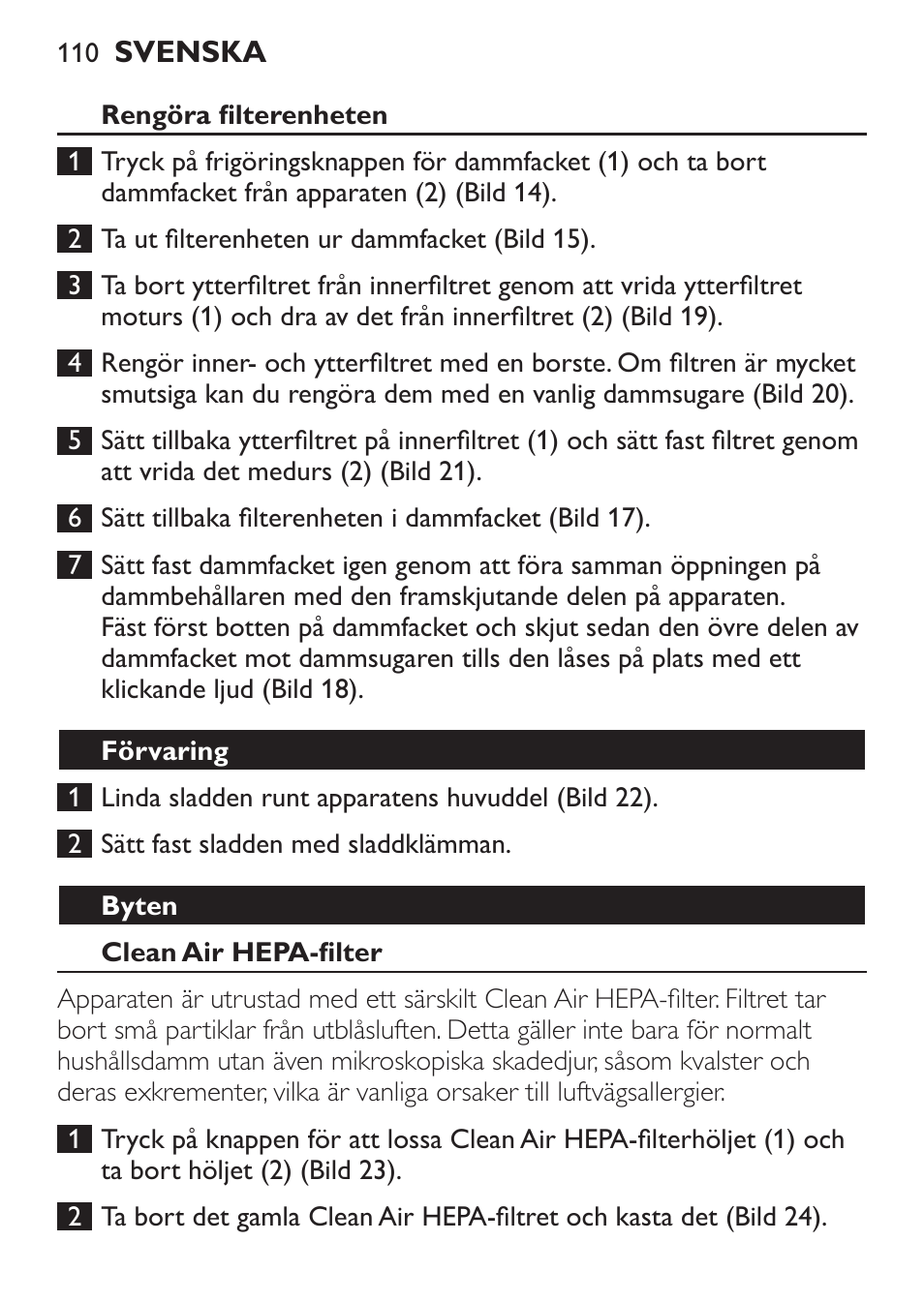 Philips MiniVac Aspirador de escoba User Manual | Page 110 / 124