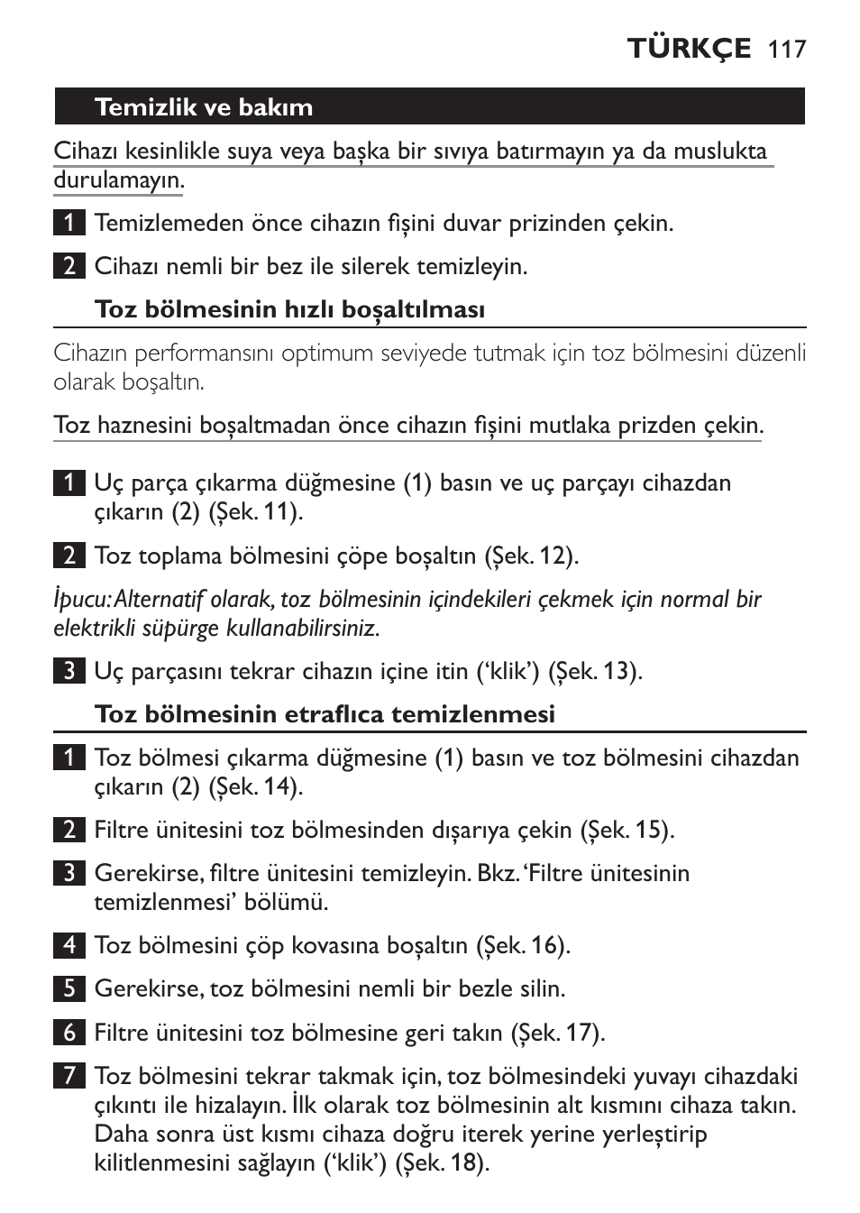 Philips MiniVac Aspirador de escoba User Manual | Page 117 / 124