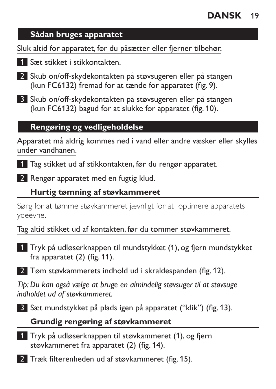 Philips MiniVac Aspirador de escoba User Manual | Page 19 / 124