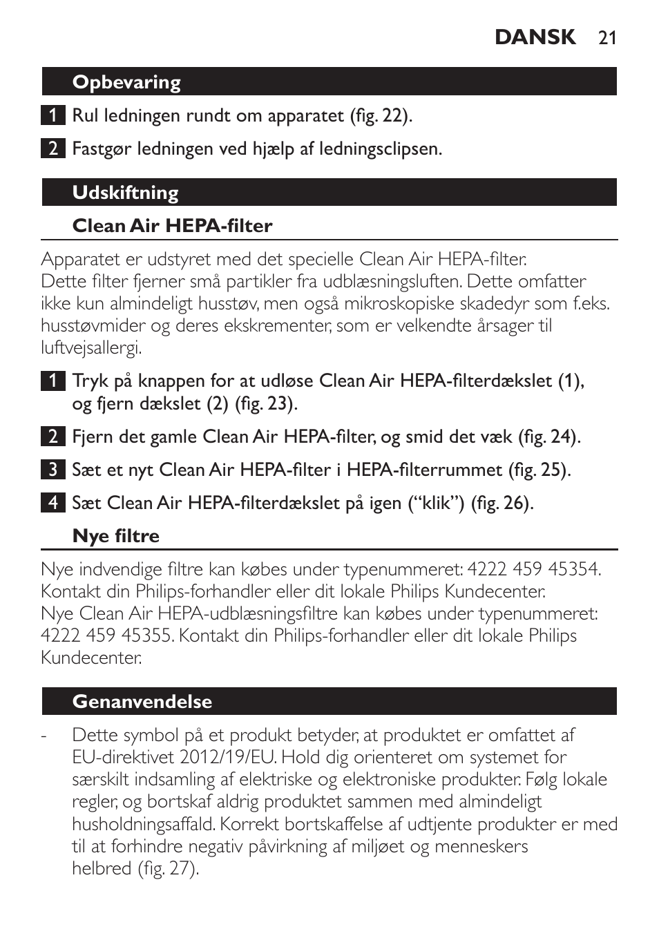 Philips MiniVac Aspirador de escoba User Manual | Page 21 / 124