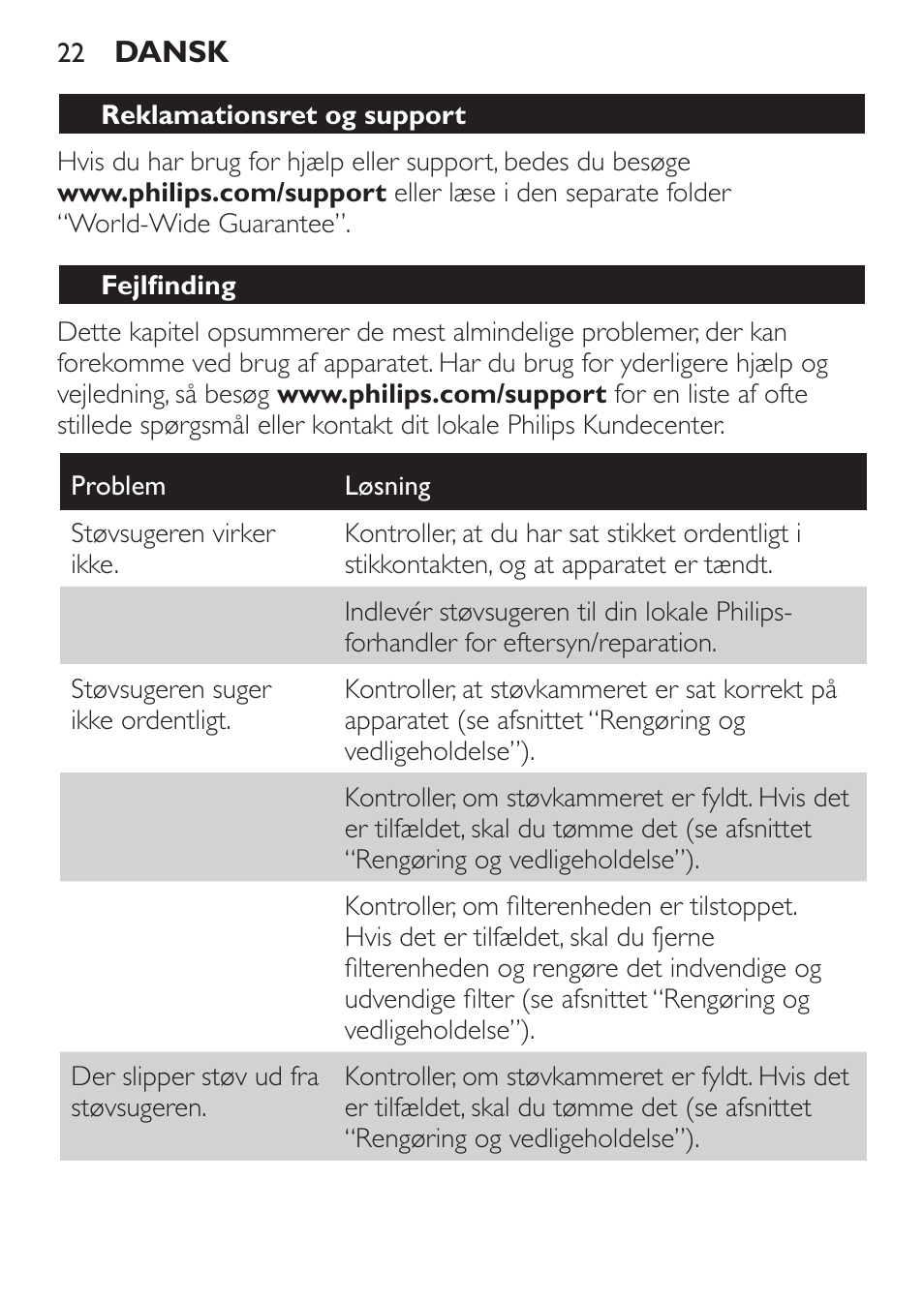 Philips MiniVac Aspirador de escoba User Manual | Page 22 / 124