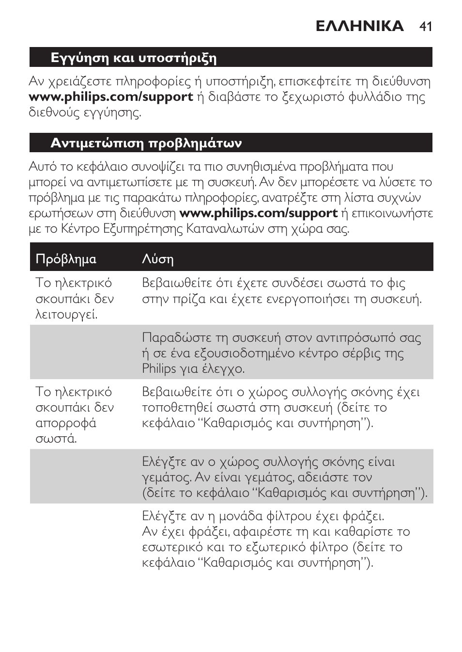 Philips MiniVac Aspirador de escoba User Manual | Page 41 / 124