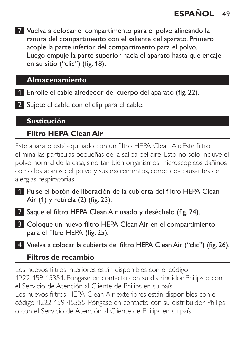 Philips MiniVac Aspirador de escoba User Manual | Page 49 / 124