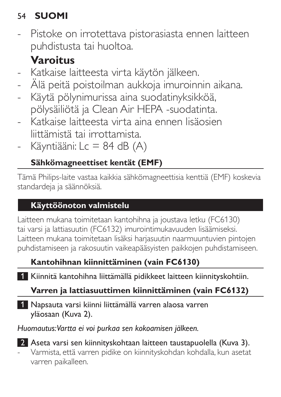 Philips MiniVac Aspirador de escoba User Manual | Page 54 / 124